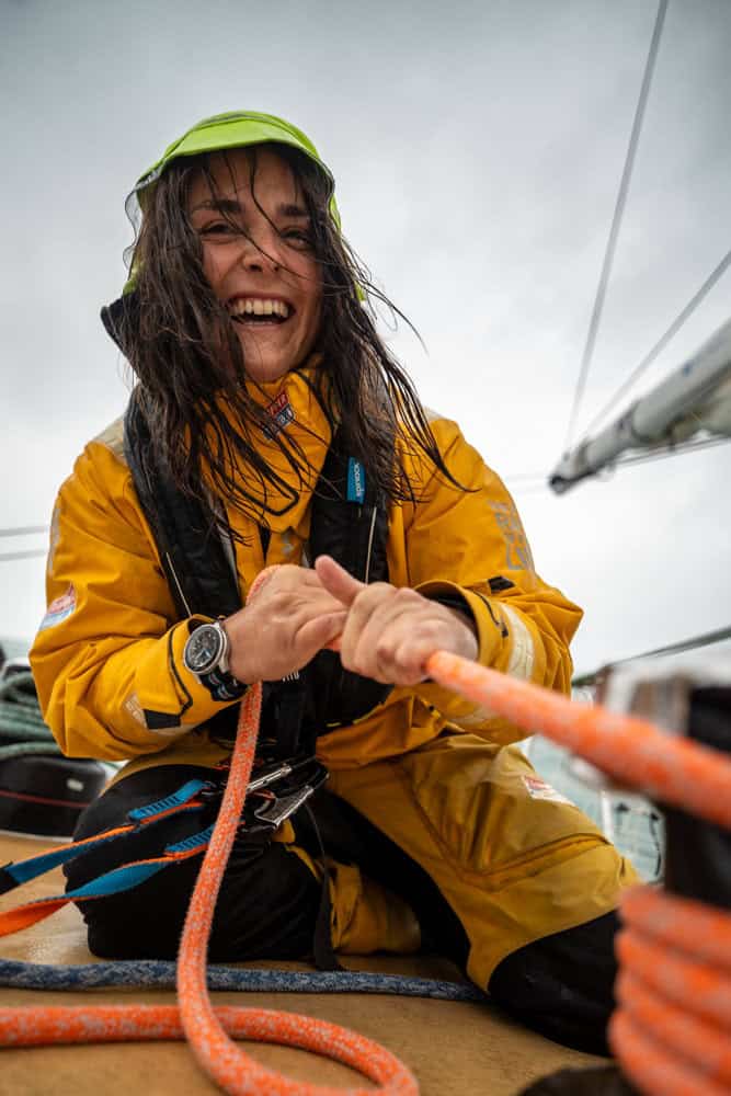 Diane Vega on board the yacht taking part in the Clipper Race Around the World