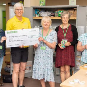 Eco Refill cheque being presented to West Wight Sports and Community Centre