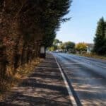 Photo of the road and new pedestrian footway
