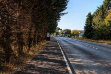 Photo of the road and new pedestrian footway