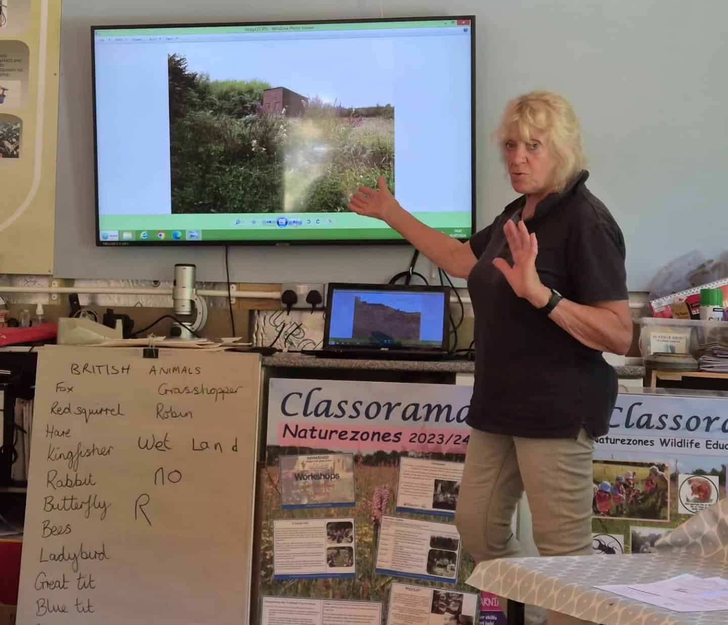 Angela Hewitt presenting a talk at Naturezones