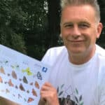 chris packham on butterfly count with identification card