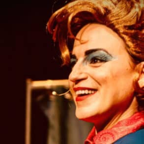 laura dressed as Margaret Thatcher in webber!