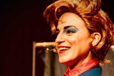 laura dressed as Margaret Thatcher in webber!
