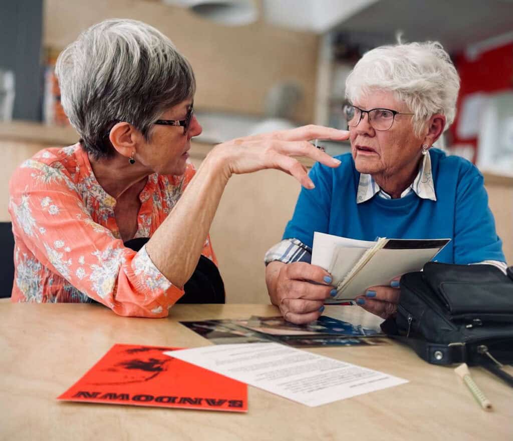 two women talking about sandown