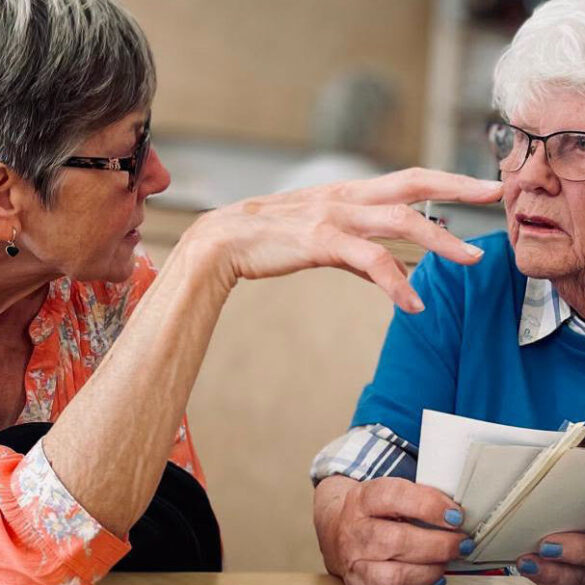 two women talking about sandown