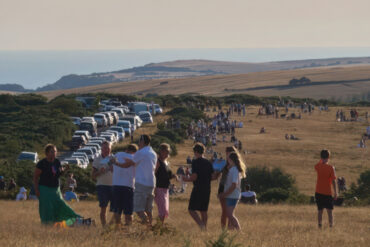 Car chaos on Ventnor Down