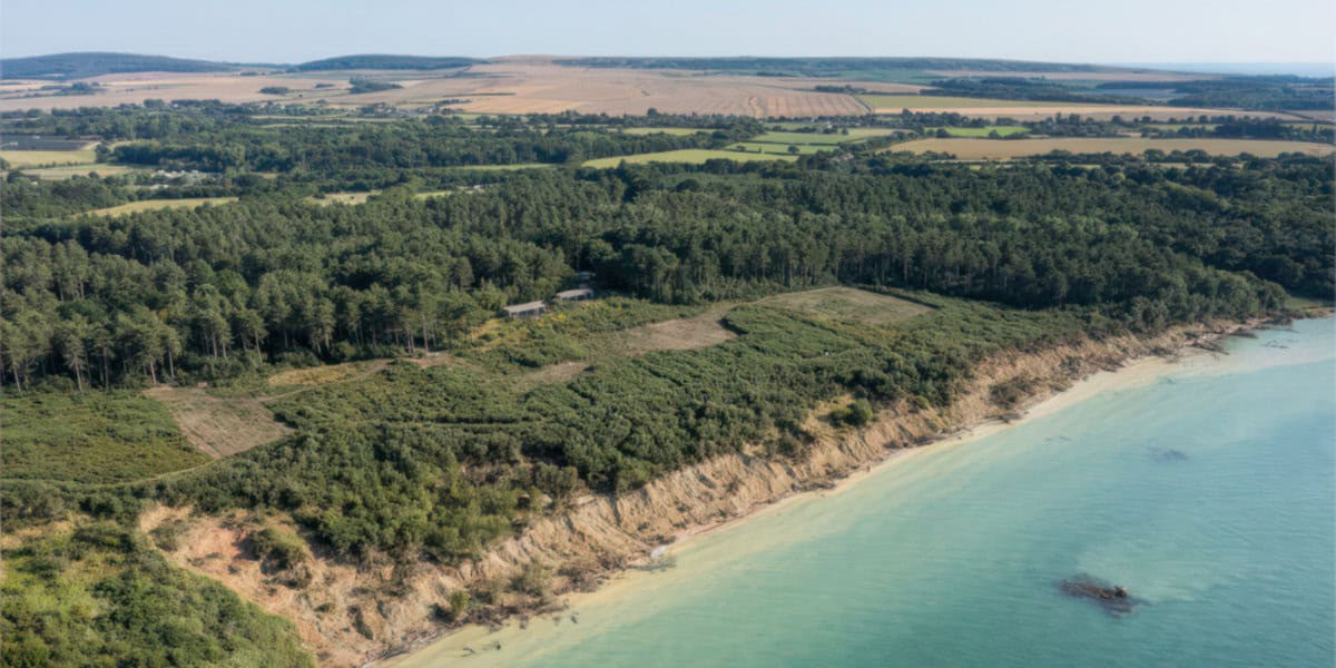 Bouldnor Forest from the air