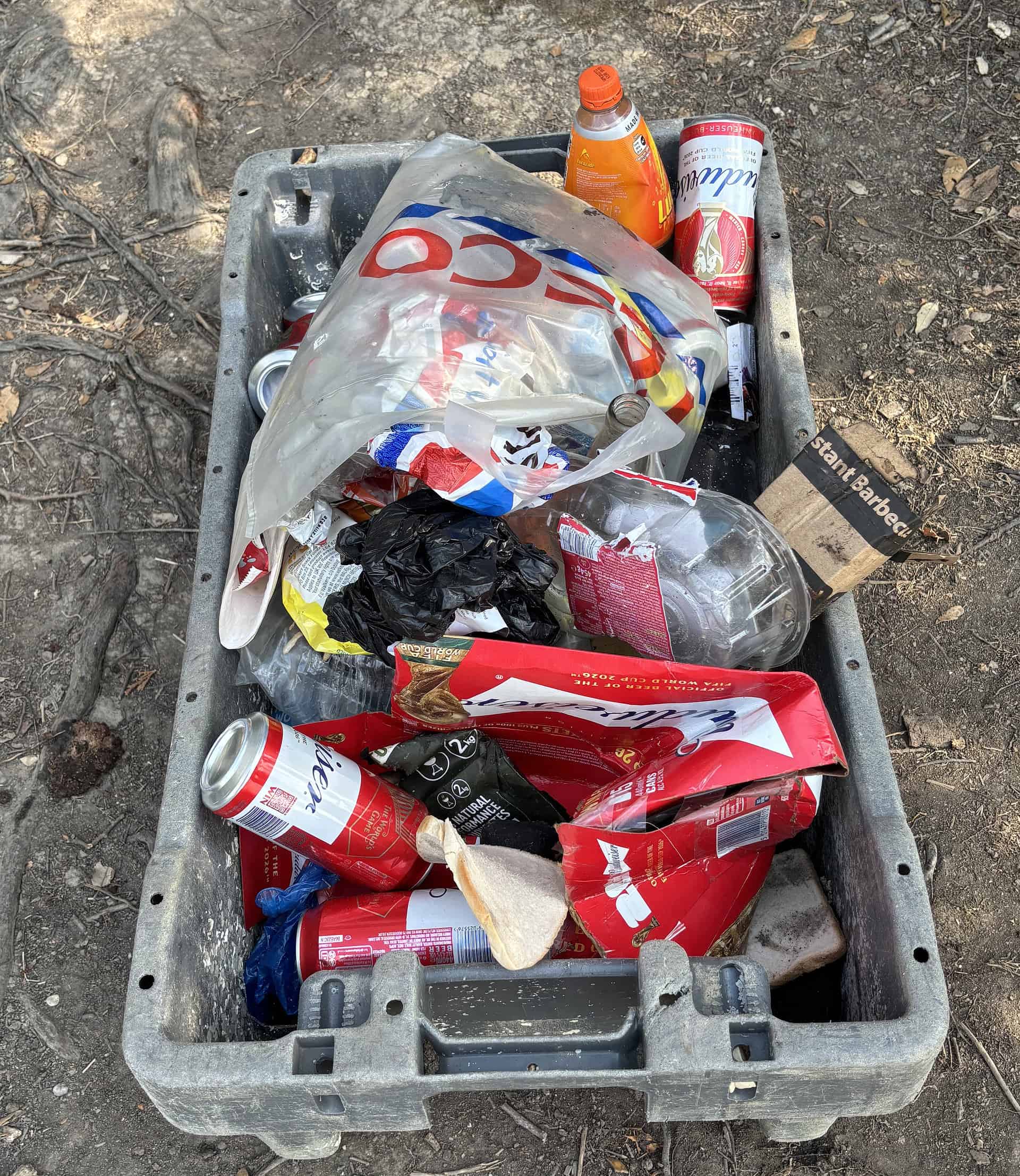 Rubbish left after campfire in bouldnor forest