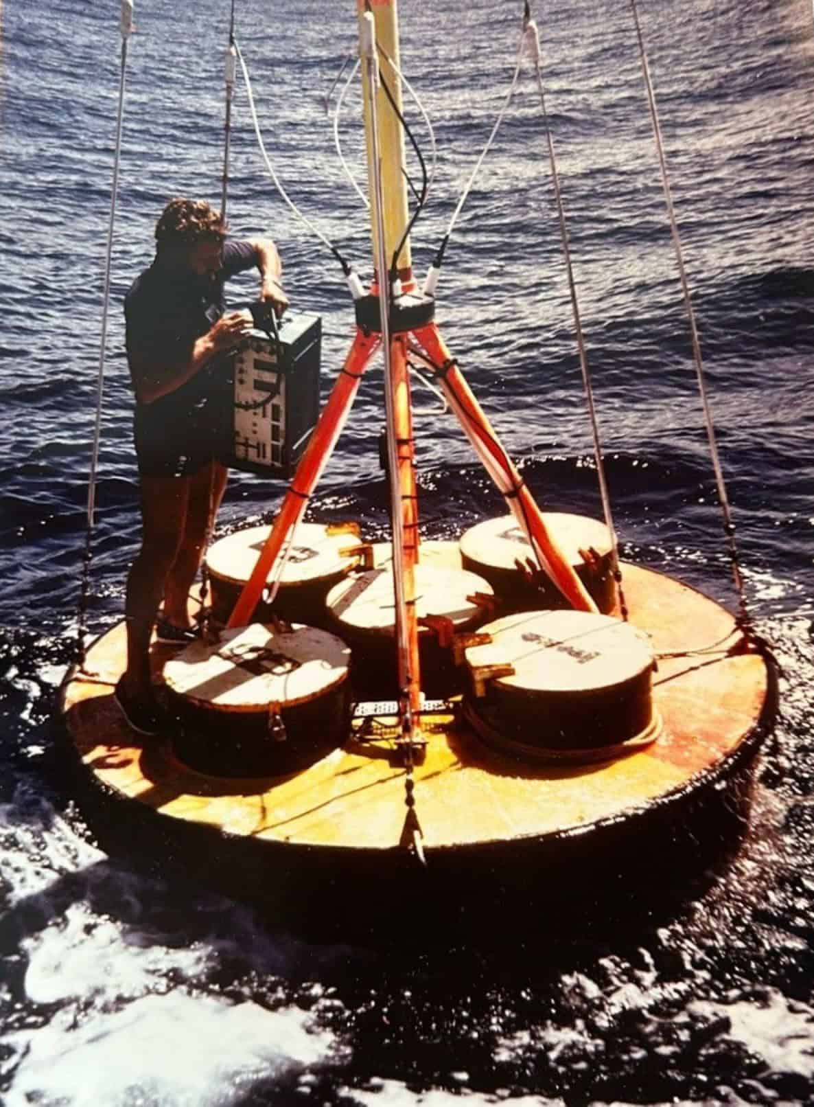 Data buoy in the sea