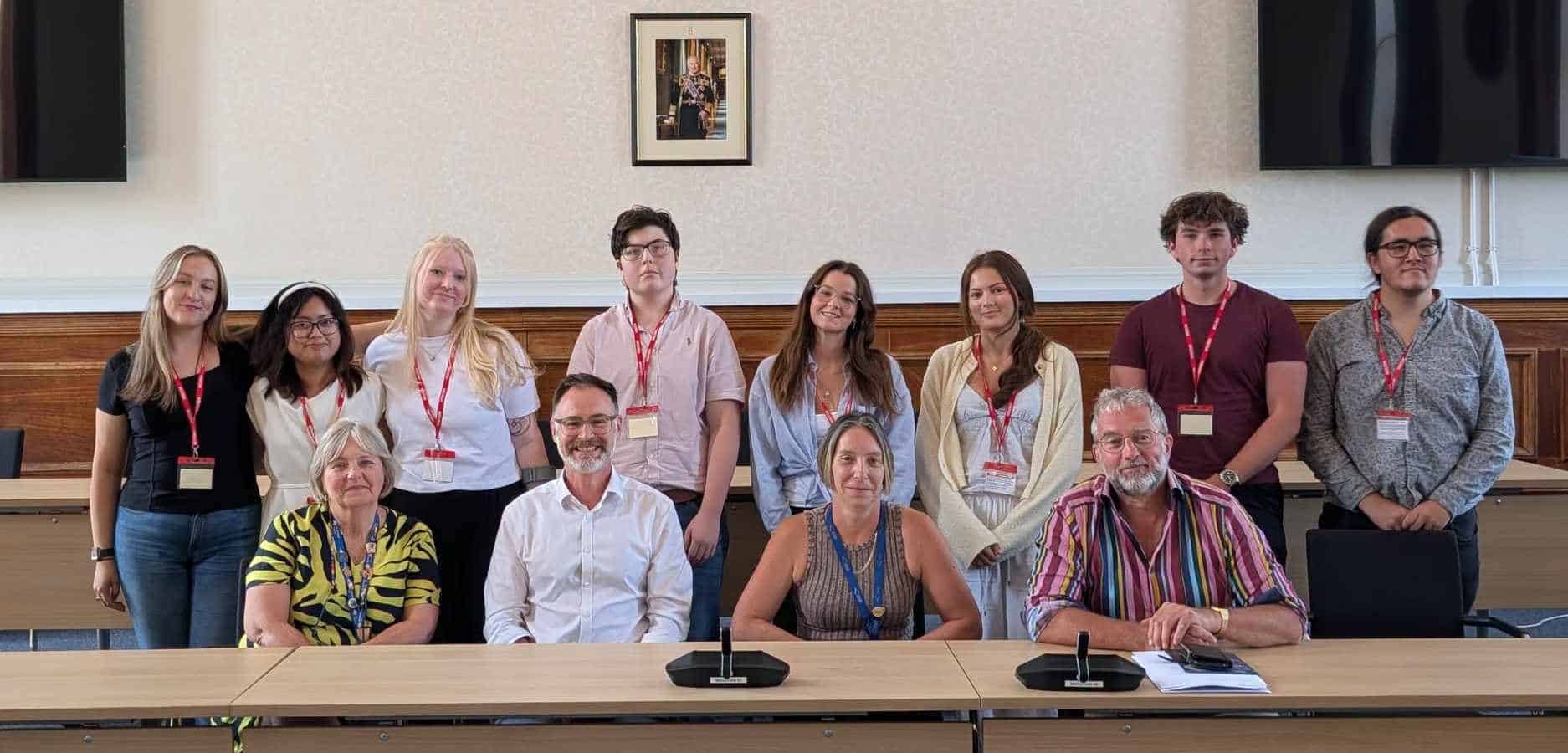 Bootcamp attendees at County Hall (L to R Sarah Teague: Strategic Manager People and Organisational Development, Richard Quigley MP, Marie Bartlett: Democratic Services, Councillor Jonathan Bacon: Leader of the Isle of Wight Council