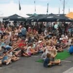 David Randini performing to children during Cowes Week
