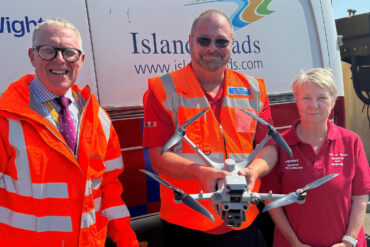 Eddie, Dean and WightSAR secretary Jenny Johnston