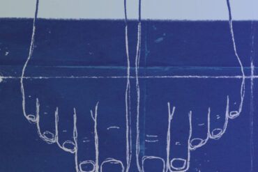 Book Cover showing an illustration of feet dipping into water