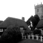 Black and white photo of hollow lane godshill