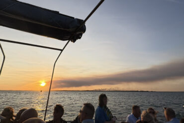 Large plume of smoke from a boat in the Solent 2