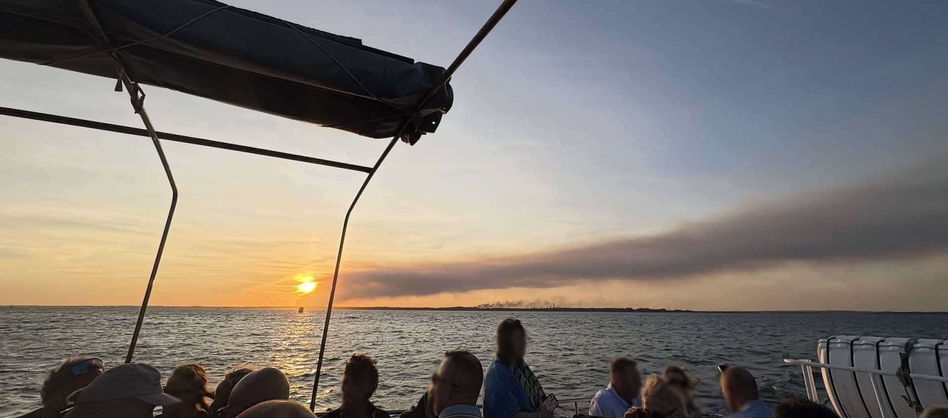 Large plume of smoke from a boat in the Solent 2