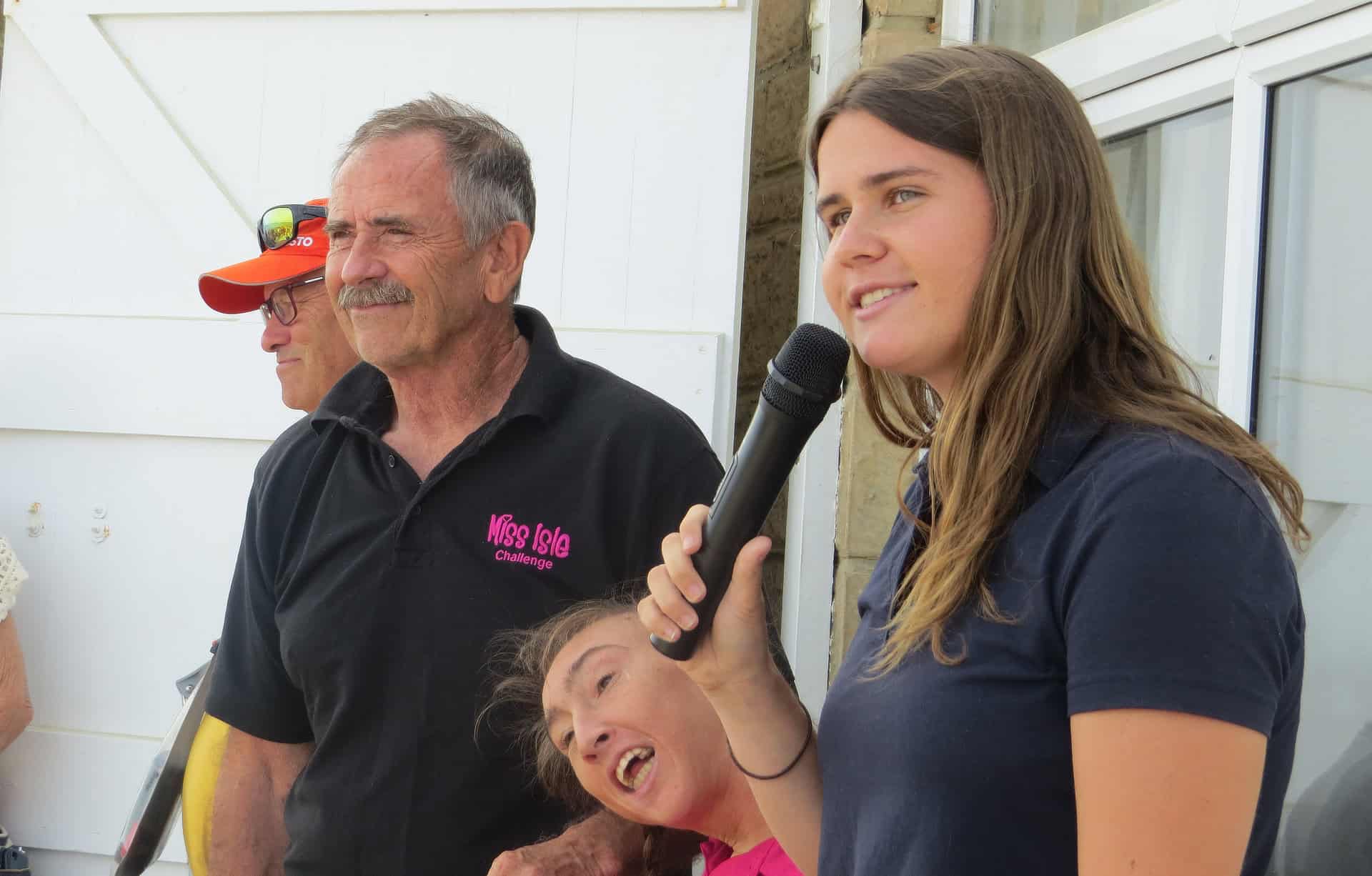 Natasha Lambert with her sister, Rachel and father, Gary