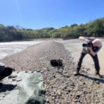 Pete Johnstone taking photos of fisherman Joe Sanders