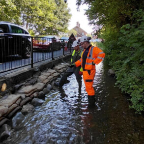 Scott Beasley and colleague at Lukley Brook, Carisbrooke
