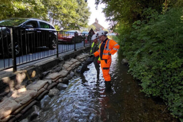 Scott Beasley and colleague at Lukley Brook, Carisbrooke