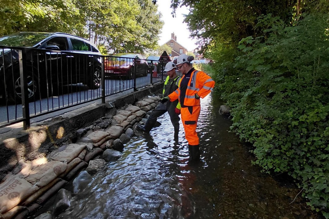 Scott Beasley and colleague at Lukley Brook, Carisbrooke