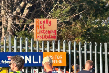 RNLI workers in East Cowes taking strike action