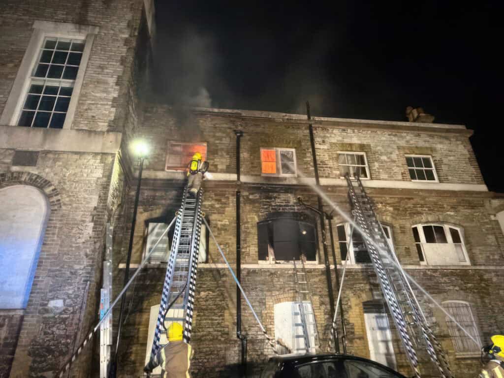 Fire crews fighting fire at Ryde Theatre