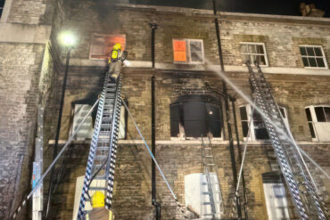 Fire crews fighting fire at Ryde Theatre