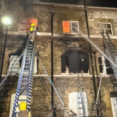 Fire crews fighting fire at Ryde Theatre