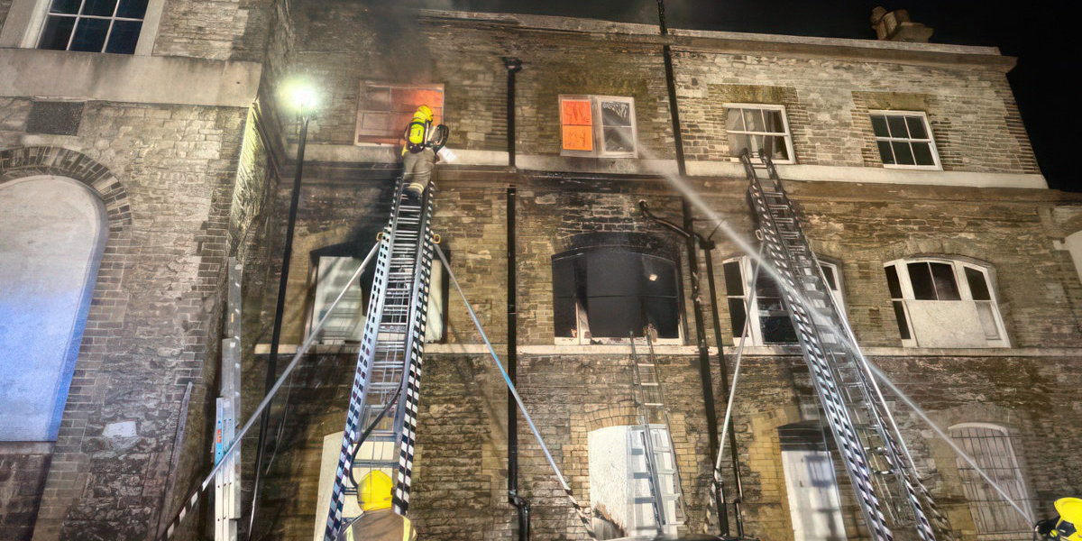 Fire crews fighting fire at Ryde Theatre