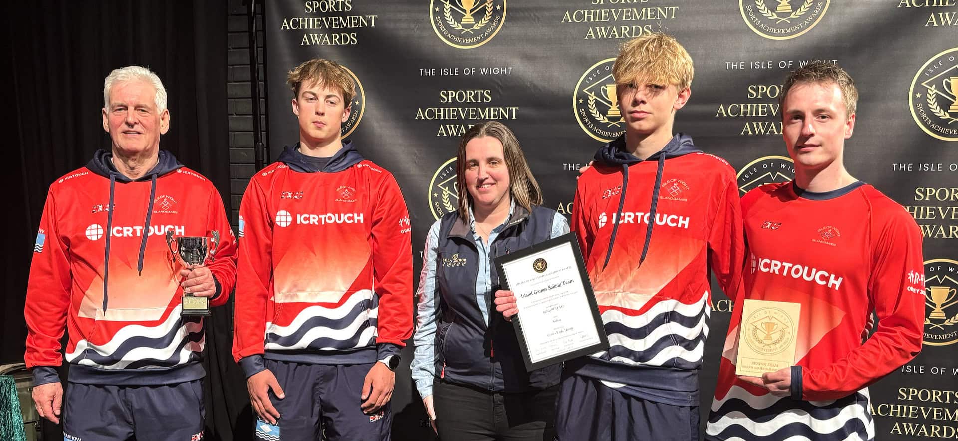 Sailing team receiving their awards