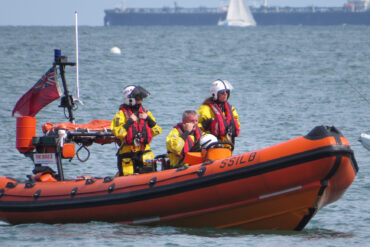 Sandown and Shanklin lifeboat watching the race