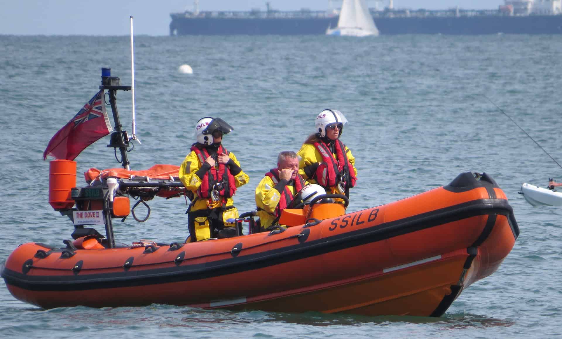 Sandown and Shanklin lifeboat watching the race