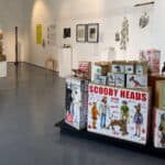 Display of items connected to exhibitions and events at Quay Arts over the decades