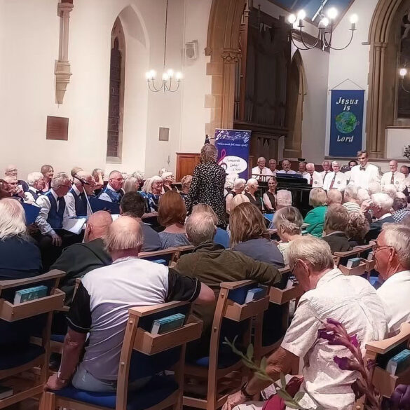 Choirs and audience at the totland concert