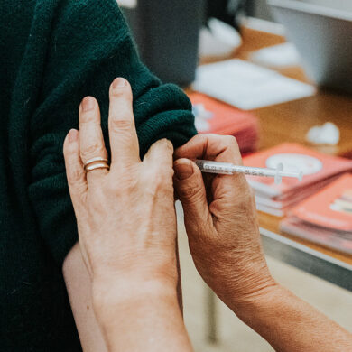 Person being given a vaccination