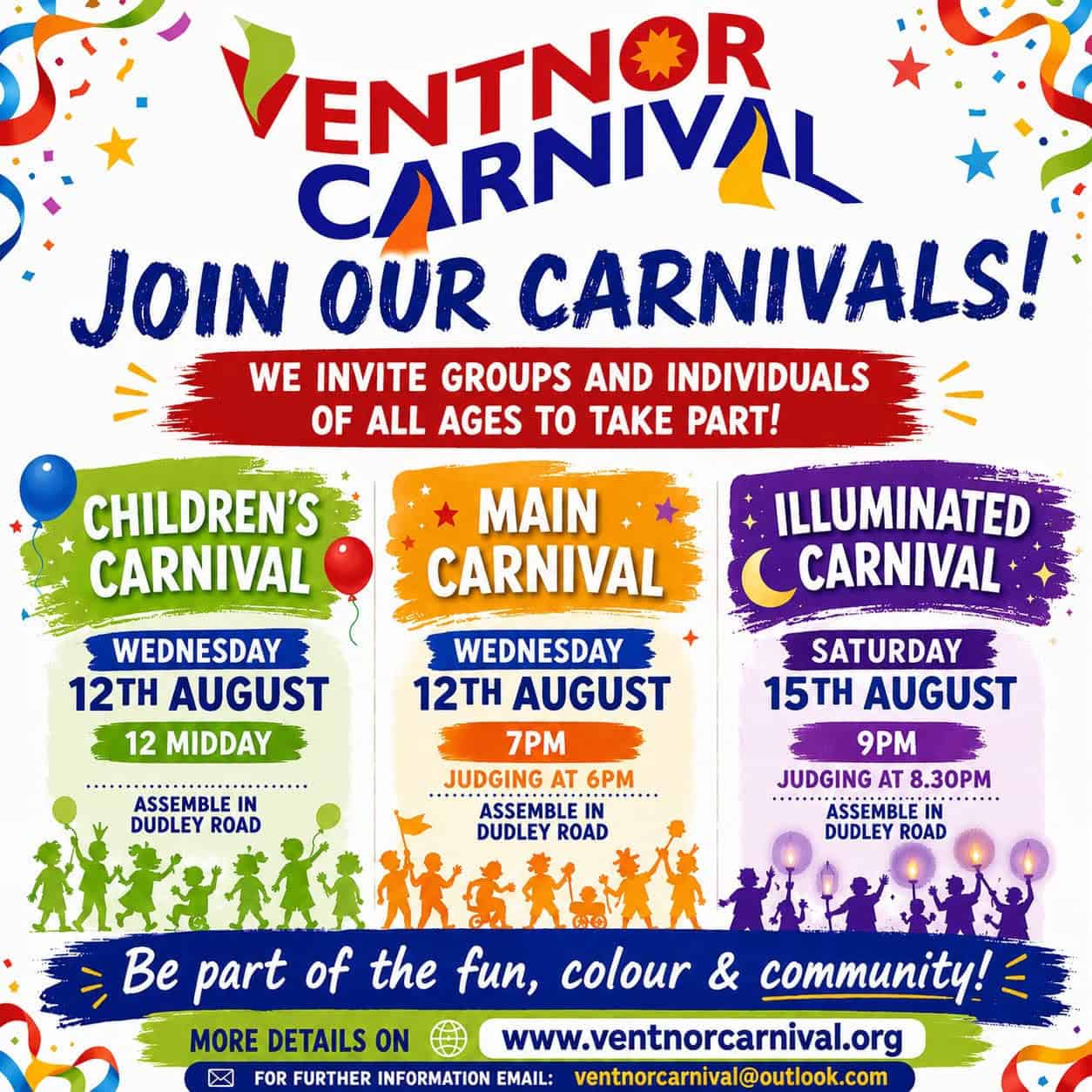 Poster with details of carnival activities