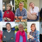 Montage of writer portraits