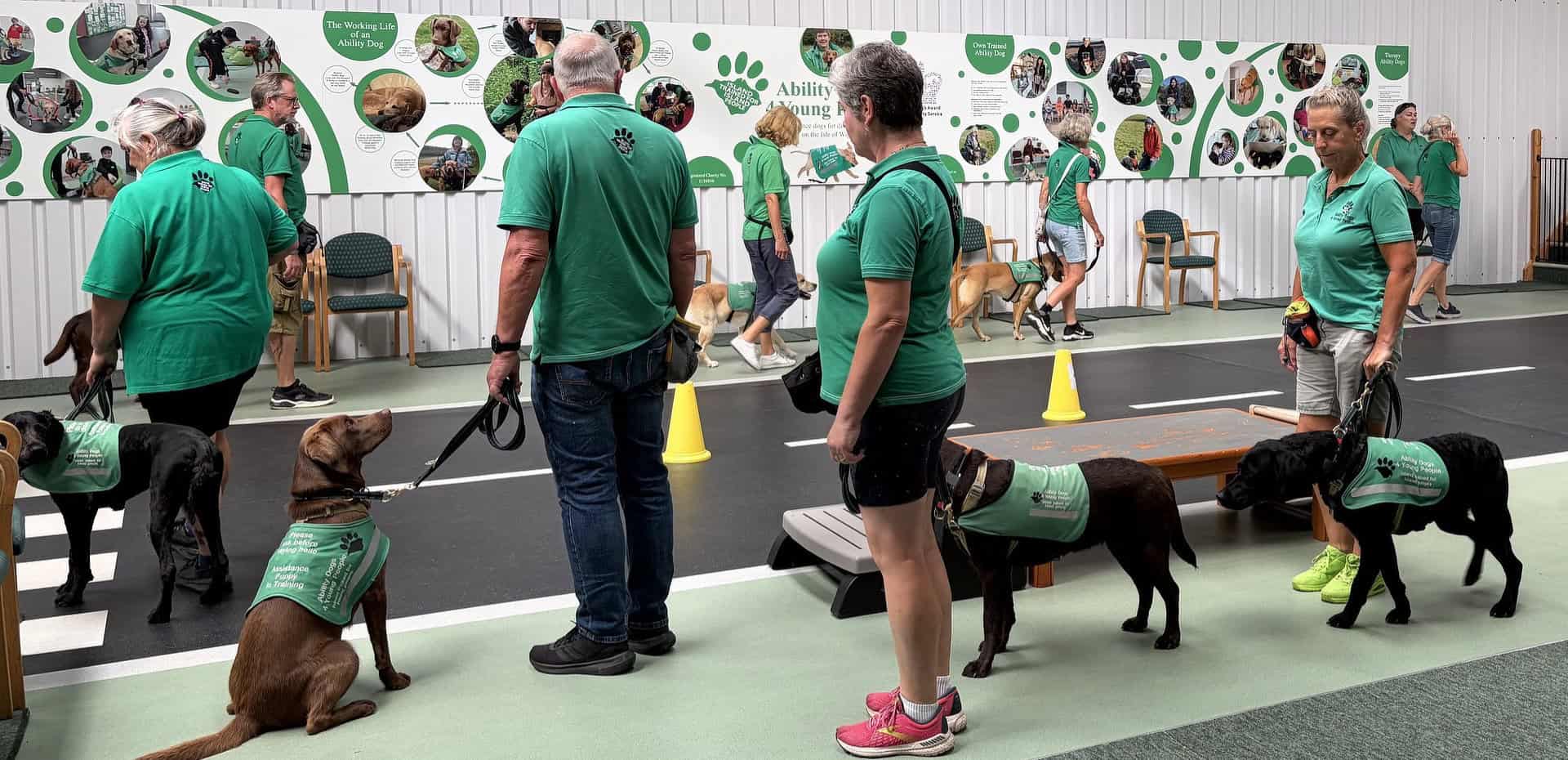 People at training session with their Ability dogs