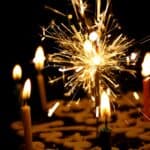 Birthday cake with sparklers