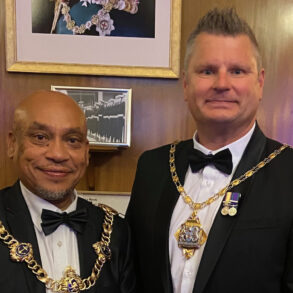 Ian Dore with the Lord Mayor of Portsmouth