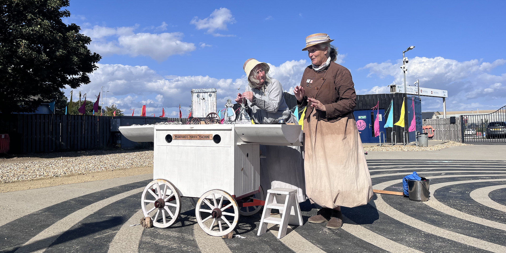 Michelle and Teresa performing as The Dippers on the seafront