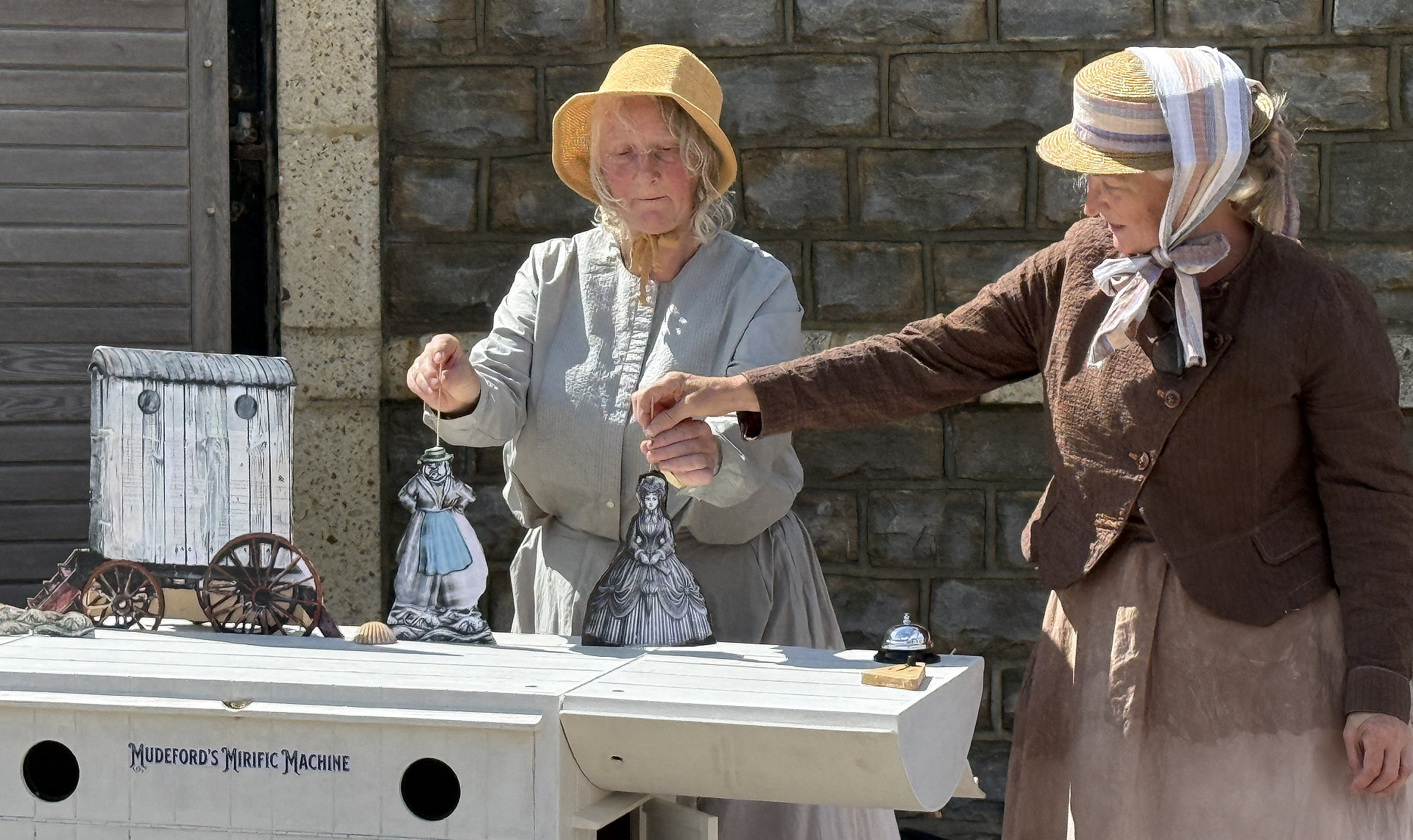 Michelle and Teresa performing as The Dippers on the seafront