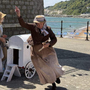 Michelle and Teresa performing as The Dippers on the seafront