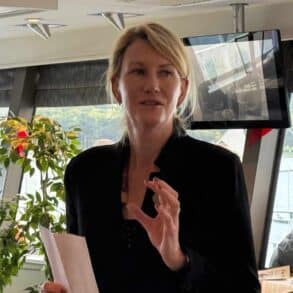 Fran Collins addressing the attendees