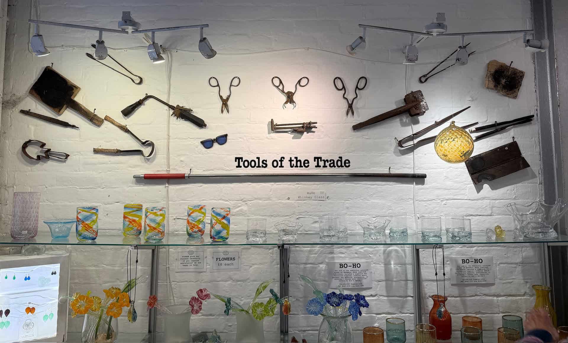 Martin Evan's tools on display on the wall