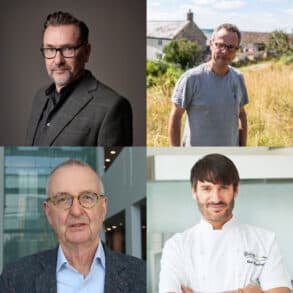 Montage of chefs and food writers