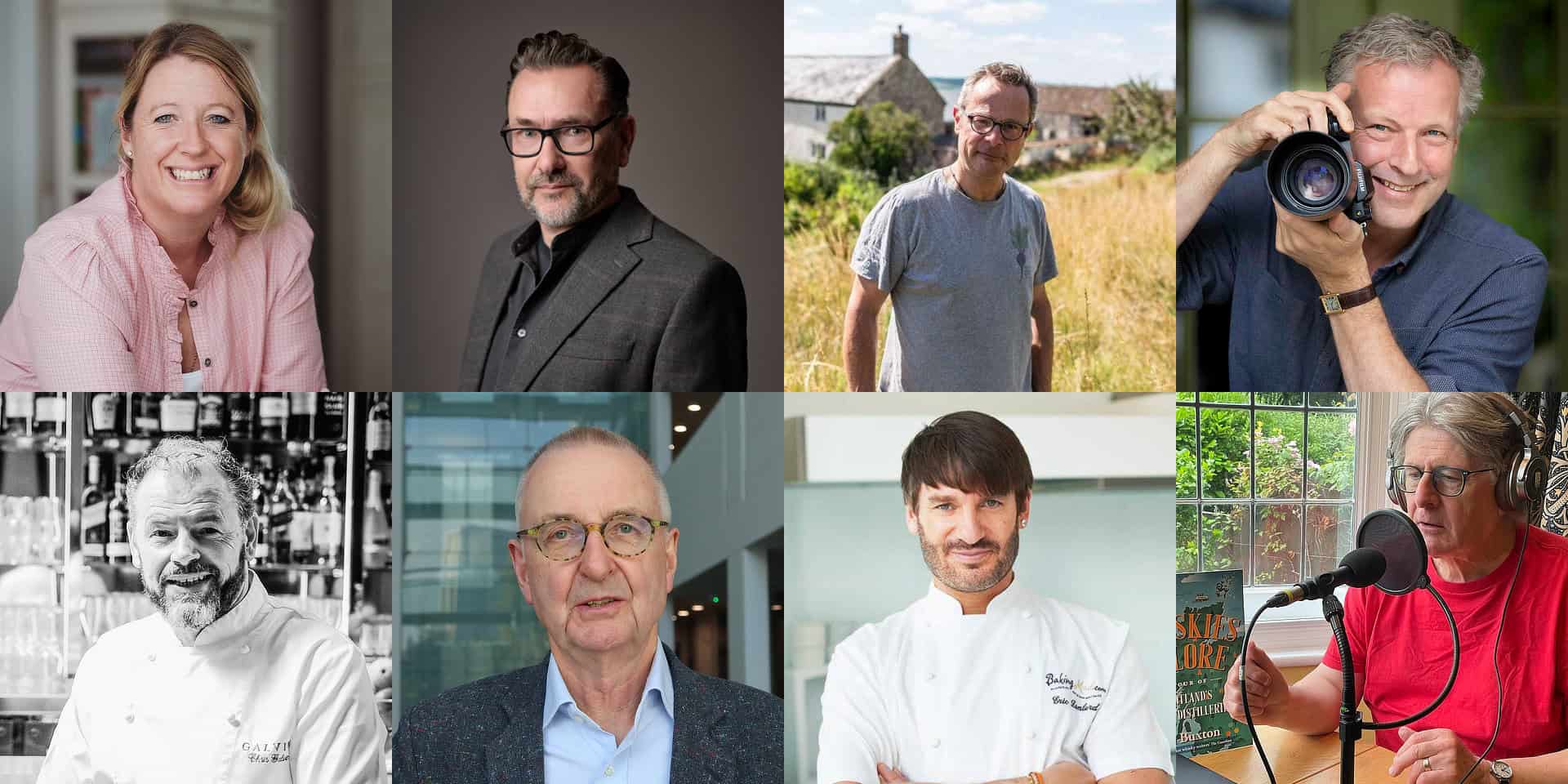 Montage of chefs and food writers