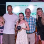 Overall Child of Wight Phoenix Hayward on stage receiving her award